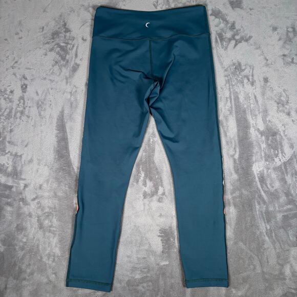 Zyia Active Blue Green Colorblock Leggings Size 8-10 Ankle High Rise - Picture 2 of 5